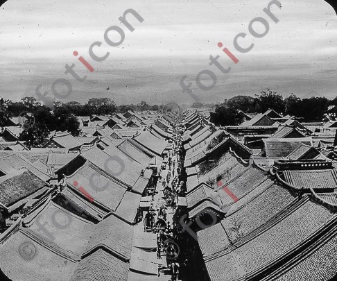Weststrasse von Jinan ; Western street of Jinan - Foto simon-173a-020-sw.jpg | foticon.de - Bilddatenbank für Motive aus Geschichte und Kultur